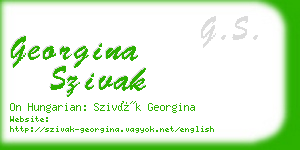 georgina szivak business card